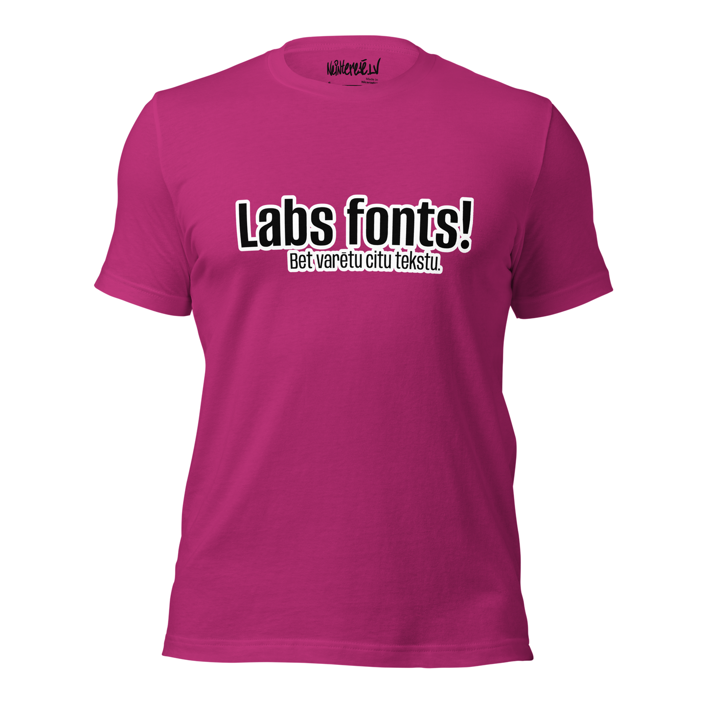 Unisex t-shirt Font